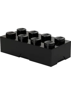 LEGO Pojemnik "Classic Brick 8" w kolorze czarnym na lunch - 20 x 7,3 x 10 cm - Sztućce dla dzieci - miniaturka - grafika 1