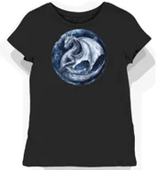 Koszulki i topy damskie - Koszulka damska czarna z nadrukiem smoczej wyobraźni XL - miniaturka - grafika 1