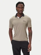 Koszulki męskie - BOSS Polo Palle 50543348 Beżowy Slim Fit - miniaturka - grafika 1