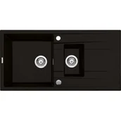 Zlewozmywaki - Deante Eridan Zlewozmywak 1,5-komorowy z ociekaczem - nero ZQE_N513 ZQE N513 [14850108] - miniaturka - grafika 1