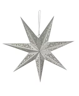 GWIAZDA ŚWIETLNA WISZĄCA LAMPKA WITRAŻ MIENIĄCA SREBRNA 75 CM BROKAT WZ4 - Ozdoby bożonarodzeniowe - miniaturka - grafika 1