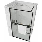 Ścianki i drzwi prysznicowe - Ściana Boczna Rea Bler Czarny 80 - miniaturka - grafika 1