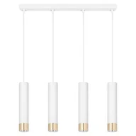 Lampy sufitowe - Lampa Wisząca Żyrandol Sufitowa Tuby Biała Złota Metal Led Loft GU10 - miniaturka - grafika 1