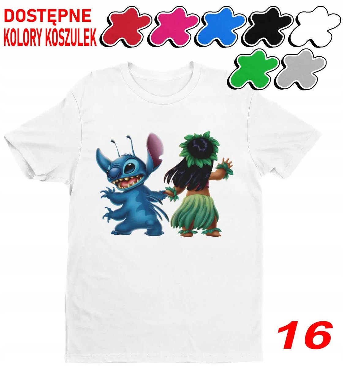 Dziecięca Koszulka Z Nadrukiem Duży Wybór Lilo I Stitch Stich -M 134-140