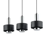 Lampy sufitowe - Potrójna lampa zwisająca Rif 40716 Sigma sople krążki czarna srebrna - miniaturka - grafika 1