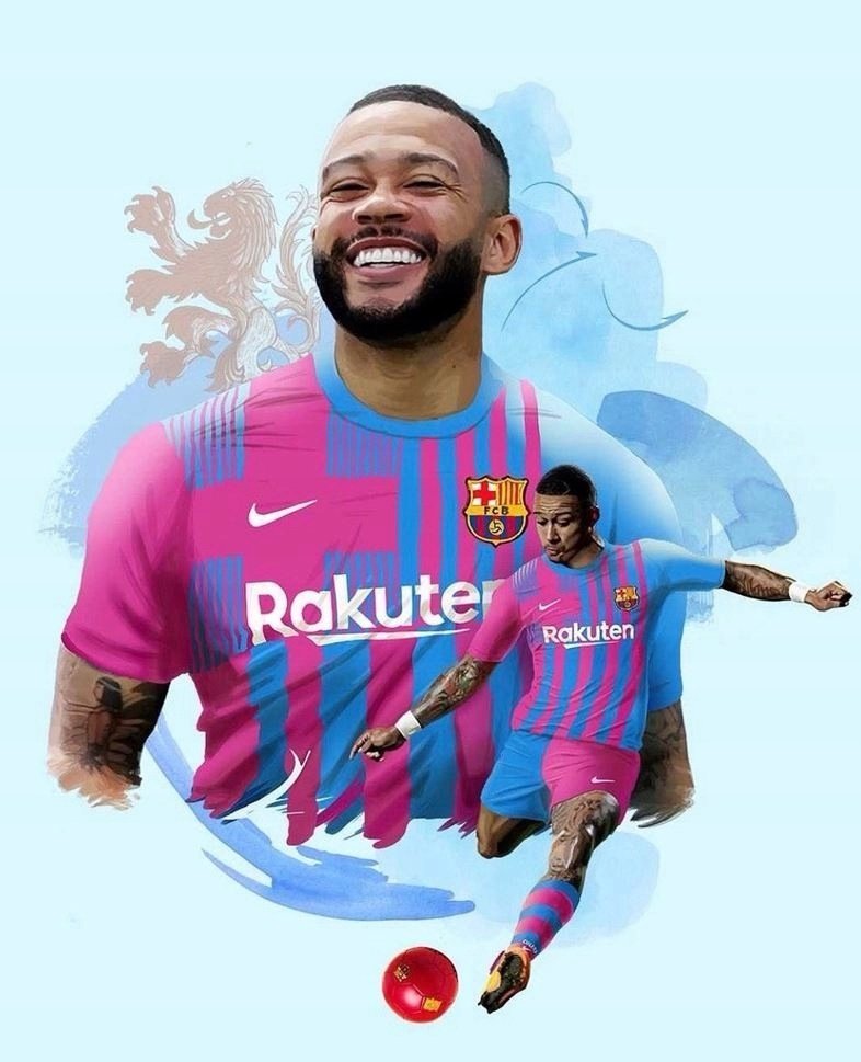 PODKŁADKA POD MYSZ Nadruk 22x18 cm Memphis Depay Fc Barcelona Tekst Prezent