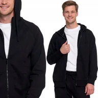 Bluzy męskie - CIEPŁA BLUZA MĘSKA DRESOWA ROZPINANA Z KAPTUREM BAWEŁNIANA MORAJ BLACK 3XL BLACK - miniaturka - grafika 1