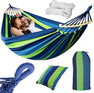 Verk Hamak dwuosobowy z poduszką brazylijski xxl duży 200kg 260x150 - Hamaki - miniaturka - grafika 1