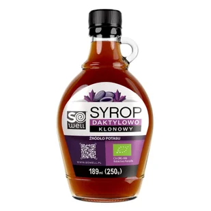 Syrop daktylowo-klonowy BIO 189 ml (250 g) SoWell - Syropy i koncentraty owocowe - miniaturka - grafika 1