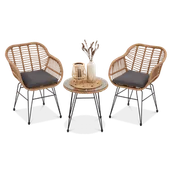 Meble ogrodowe - Stół i krzesła na balkon KUBU 2+1, Beige - FOCUS GARDEN - miniaturka - grafika 1