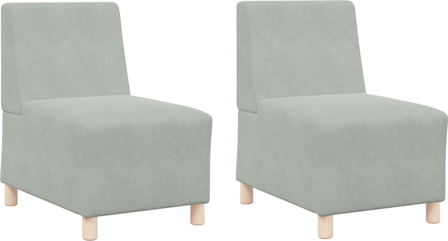 vidaXL Fotele Sofy 2 pcs Jasnoszary 55 x 74 x 82 cm Aksamit