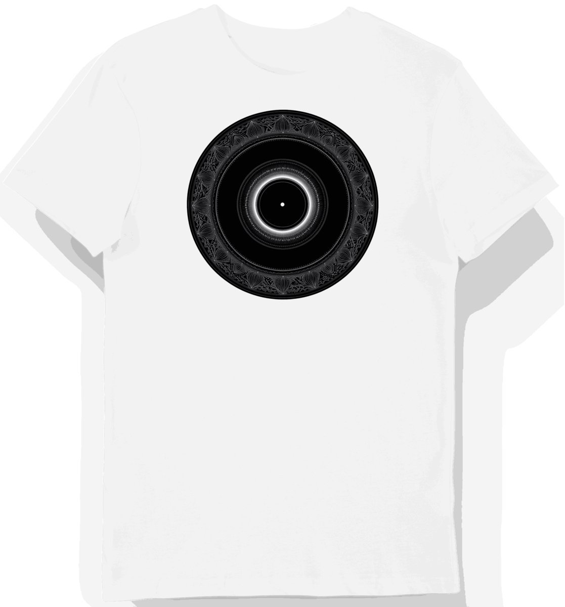 Koszulka męska biała z motywem klasycznych winyli L