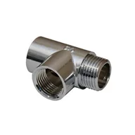 Łączniki, trójniki, kształtki - Trójnik 3/8'' ZWW chrom - miniaturka - grafika 1