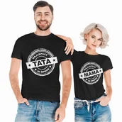 Gadżety dla niej i dla niego - Zestaw koszulek dla Mamy i Taty Certyfikat najlepsza Mama na świecie , Certyfikat najlepszy tata na świecie - miniaturka - grafika 1