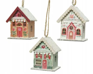 Zawieszka na choinkę domek drewniany ozdobny 8 x 6 cm 1szt - Bombki Zawieszka na choinkę domek drewniany ozdobny 8 x 6 cm 1szt - Bombki - miniaturka - grafika 1