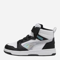 Buty dla chłopców - Botki chłopięce Puma Rebound V6 Mid Space Belle AC+ PS P 40277002 33 (1UK) Czarne (4069156704039). Botki i trzewiki chłopięce - miniaturka - grafika 1