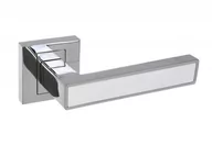 Klamki - Klamka z tarczką kwadratową B-Harko Iris, chrom/biała - miniaturka - grafika 1