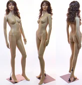 Manekiny wystawowe - Damski manekin SF-5 z 2 darmowymi perukami. Ruchomy. Kobieta w metalowej płytce w kolorze skóry - miniaturka - grafika 1