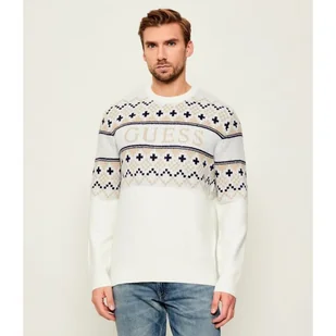 GUESS Sweter Regular Fit z dodatkiem wełny - Swetry męskie - miniaturka - grafika 1