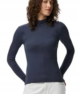 Bluzki damskie - PIECES GRANATOWA BLUZKA Z DŁUGIM RĘKAWEM I STÓJKĄ M XQA - miniaturka - grafika 1