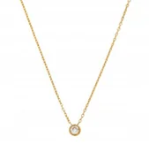 Naszyjniki - Modny Złoty Naszyjnik Damski Z Cyrkonią Celebrytka Stal Chirurgiczna - miniaturka - grafika 1