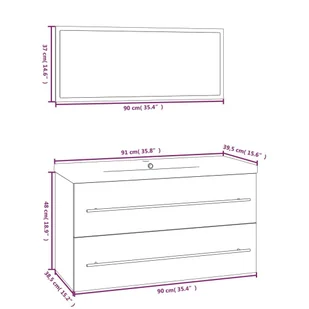 Lumarko 3-częściowy zestaw mebli łazienkowych, dąb sonoma - Meble łazienkowe - miniaturka - grafika 10