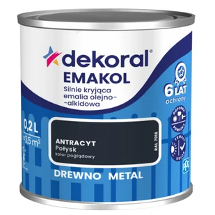 Dekoral Emalia olejno-alkidowa EMAKOL Antracyt matowy 0,2 l - Emalie - miniaturka - grafika 1