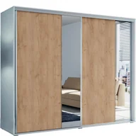 Szafy - Szafa Przesuwna 230 z Lustrem A4 Skąpski Meble Grafit, Biały, 245 cm - miniaturka - grafika 1