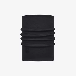 Czapki i chusty sportowe damskie - Komin wielofunkcyjny z wełny merynosów Buff Merino Heavyweight Solid Black - grafika 1