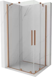 Mexen Velar Duo kabina prysznicowa rozsuwana 100x90 cm, transparent, miedź szczotkowana - 871-100-090-02-65 - Kabiny prysznicowe - miniaturka - grafika 1