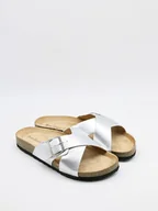 Klapki i japonki damskie - Bellucci Klapki w kolorze srebrnym - miniaturka - grafika 1