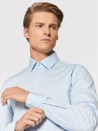 Koszule męskie - Calvin Klein Koszula Poplin K10K108229 Niebieski Slim Fit - miniaturka - grafika 1