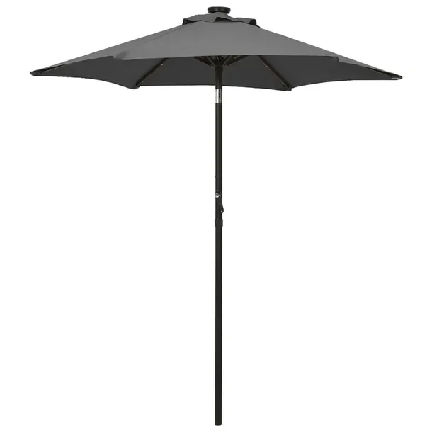 Parasol ogrodowy 200x211 cm, antracytowy, z lamkami LED