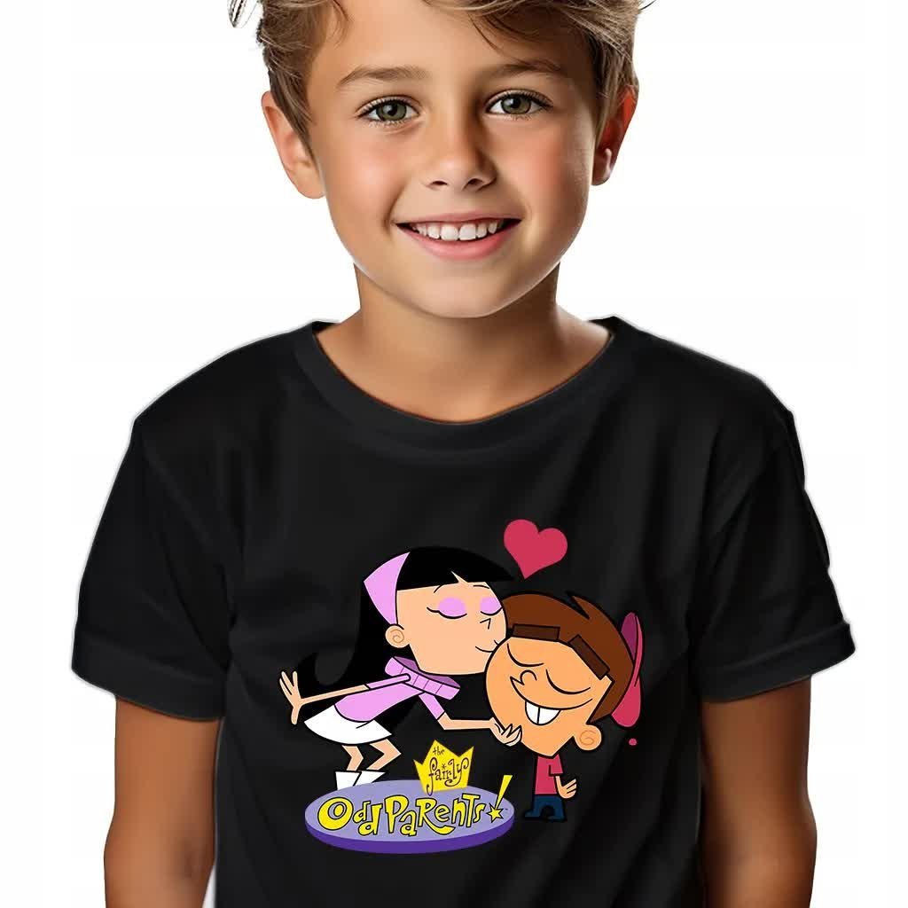 Koszulka Dziecięca Czarna TRIXIE&TIMMY WRÓŻKOWIE CHRZESTNI Rozmiar -152 cm