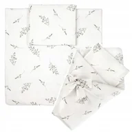 Pościel dla dzieci - Waldin komplet pościeli niemowlęcej 2w1 rożek / Zielone gałązki - miniaturka - grafika 1