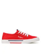 Buty dla chłopców - Pepe Jeans Tenisówki Brady Boy Basic PBS30527 Czerwony - miniaturka - grafika 1
