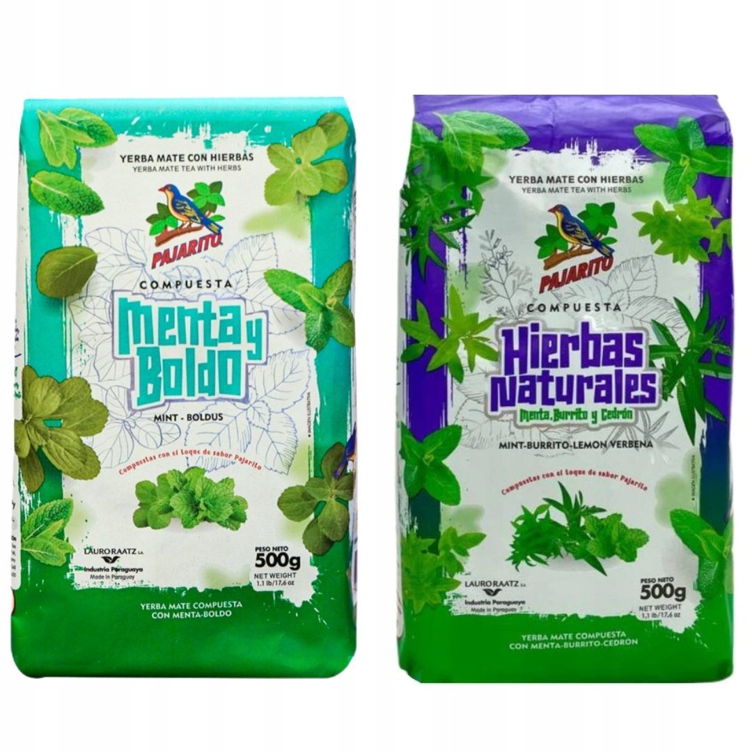 ZESTAW Yerba Mate Pajarito 2x500g Ziołowa MIĘTA MOC
