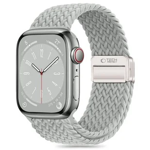 Pasek TECH-PROTECT NylonMag do Apple Watch 6/7/8/9/10/SE (40/41/42 mm) Jasnoszary - Akcesoria do smartwatchy - miniaturka - grafika 1