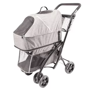 Duvo+ Wózek dla zwierzaka Deluxe, 79 x 46 x 99 cm, szary - Sprzęt podróżny i transportery dla psów - miniaturka - grafika 1