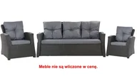 Poduszki ogrodowe - Komplet Poduszek Ogrodowych Na Meble Z Rattanu; Zestaw 5- Osobowy: Kanapa+ Fotele (2Szt.)/ Wodoodporne Pikowane Poduszki Ogrodowe, Kolor Antracyt - miniaturka - grafika 1