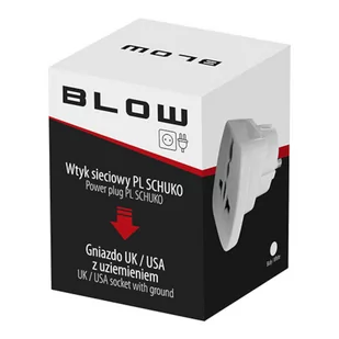 Adapter Przejściówka UK/US - EU Blow Biały - Adaptery i przejściówki - miniaturka - grafika 2