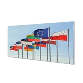 Tablice i flipcharty - Panel szklany hartowany do kuchni Dużo flag 120x60 - miniaturka - grafika 1