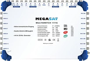 Megasat Multiswitch 17/16 + zasilacz MS1716M - Rozgałęźniki i multiswitche do TV-SAT - miniaturka - grafika 1