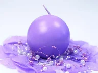 Gadżety dla niej i dla niego - Świeca, Kula, 8 cm, matowa, wrzos - miniaturka - grafika 1