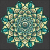 Malowanie po numerach - Norimpex Diamentowa mozaika Mandala 7D Koło niebiesko seledynowe 30x30cm 1006552 - miniaturka - grafika 1