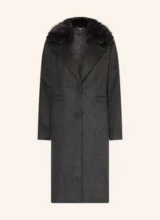 Guess Płaszcz Karole Z Odpinanym Sztucznym Futrem grau - Płaszcze damskie - miniaturka - grafika 1