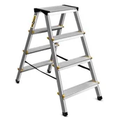 Drabiny - DRABEST Drabina aluminiowa dwustronna certyfikowana 2x4 stopniowa 150 kg - miniaturka - grafika 1