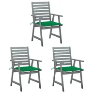 Fotele i krzesła ogrodowe - vidaXL Krzesła ogrodowe z poduszkami, 3 szt., lite drewno akacjowe! 3064433 - miniaturka - grafika 1