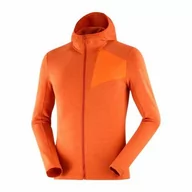 Bluzy sportowe męskie - Bluza Salomon Outline FZ Hoodie Burnt Ochre - miniaturka - grafika 1