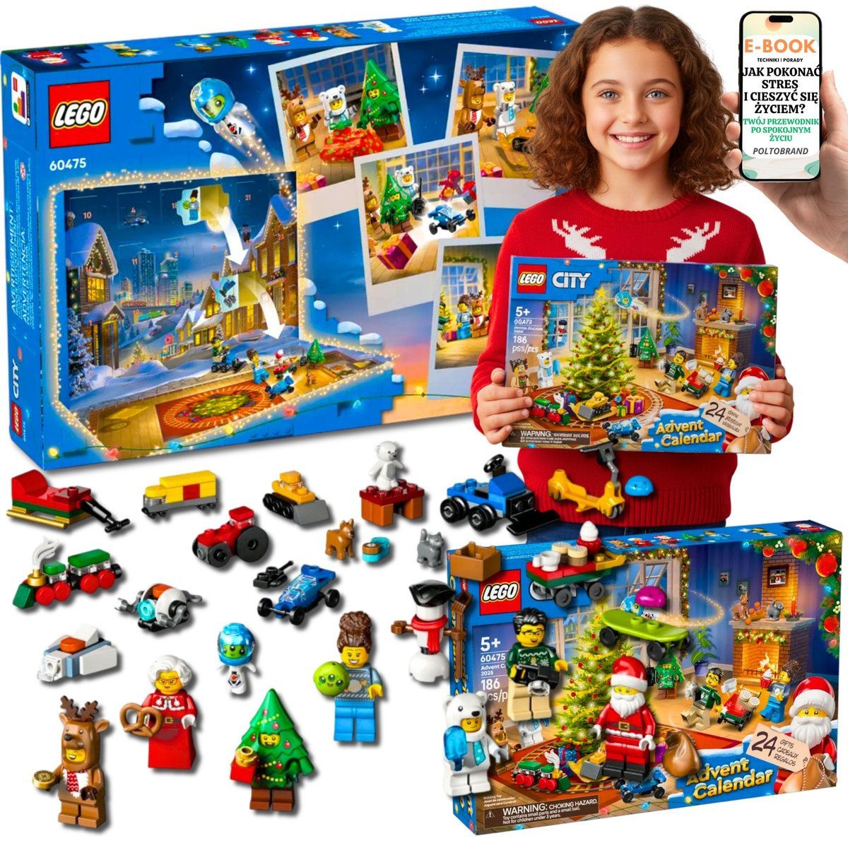 Kalendarz Adwentowy Klocki Lego City 2025 24 Niespodzianki Prezent dla Córki Syna Wnuczka Wnuczki na Adwent + Ebook-1
